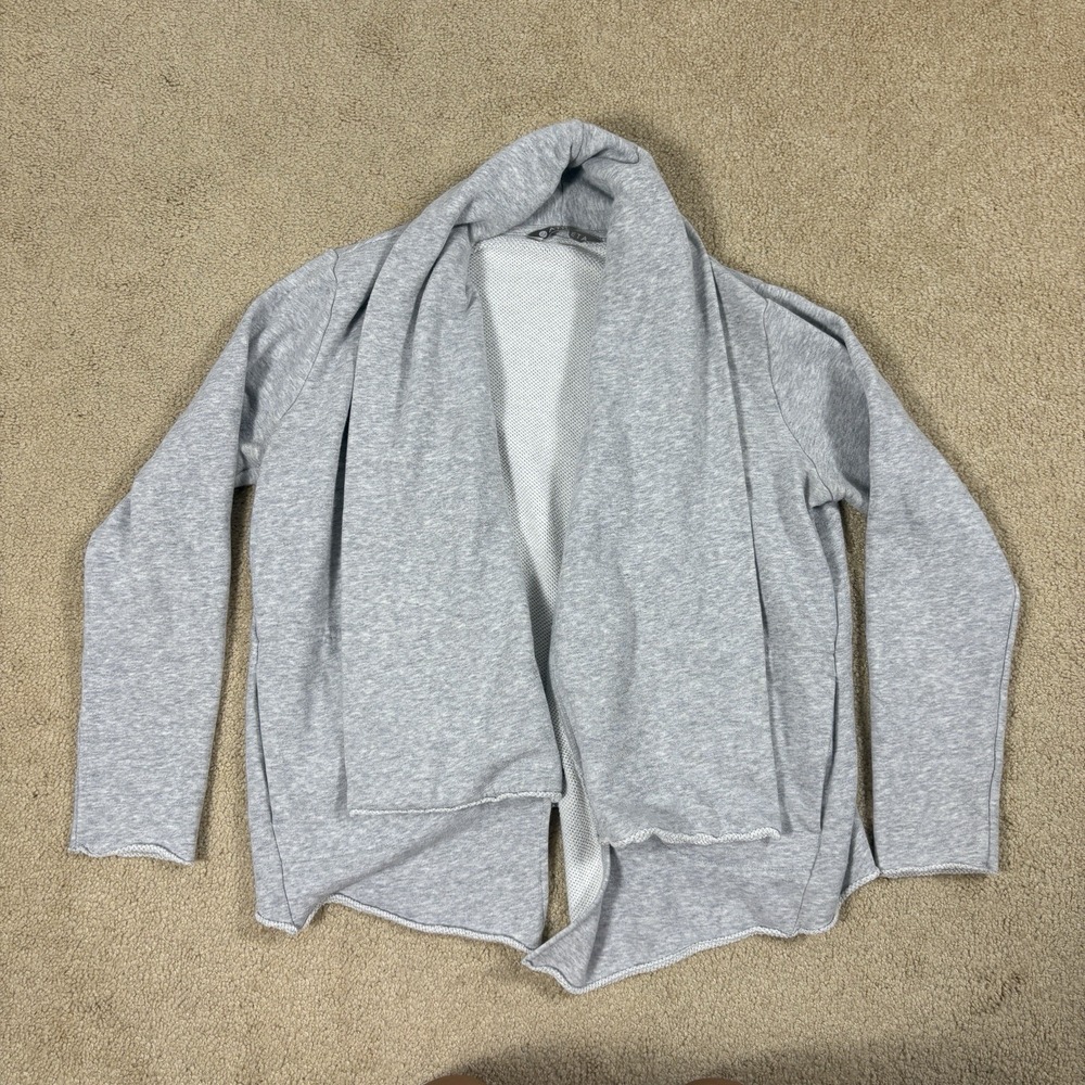 Athleta Gray French Terry Yoga Tranquility Wrap Open Cardigan Medium S/79583
